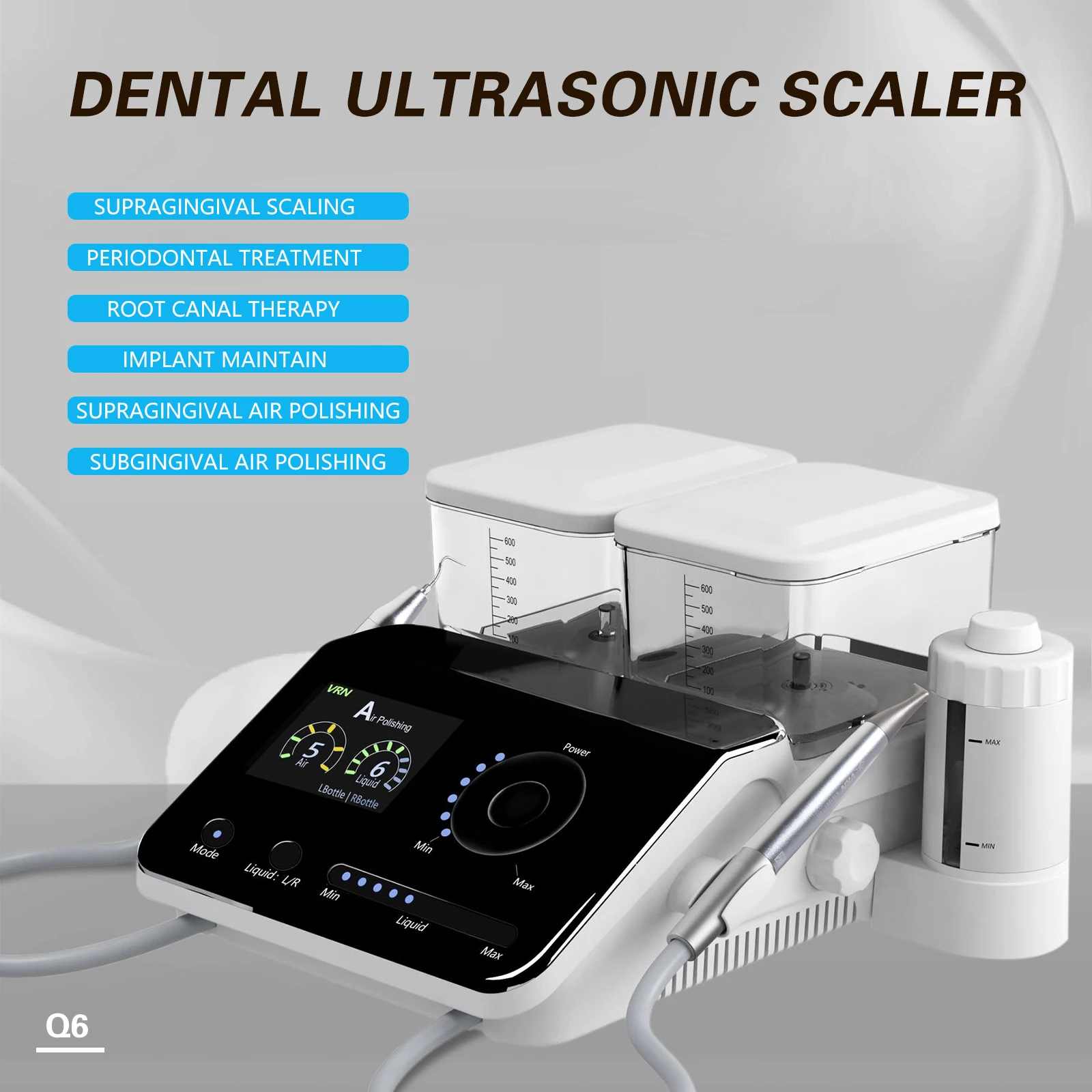 Dental Ultrasonic Piezo Scaler LED Detachable Handpiece Fit VRN EMS/ Woodpecker / Dentistry Auto-water Supply System 1000ML