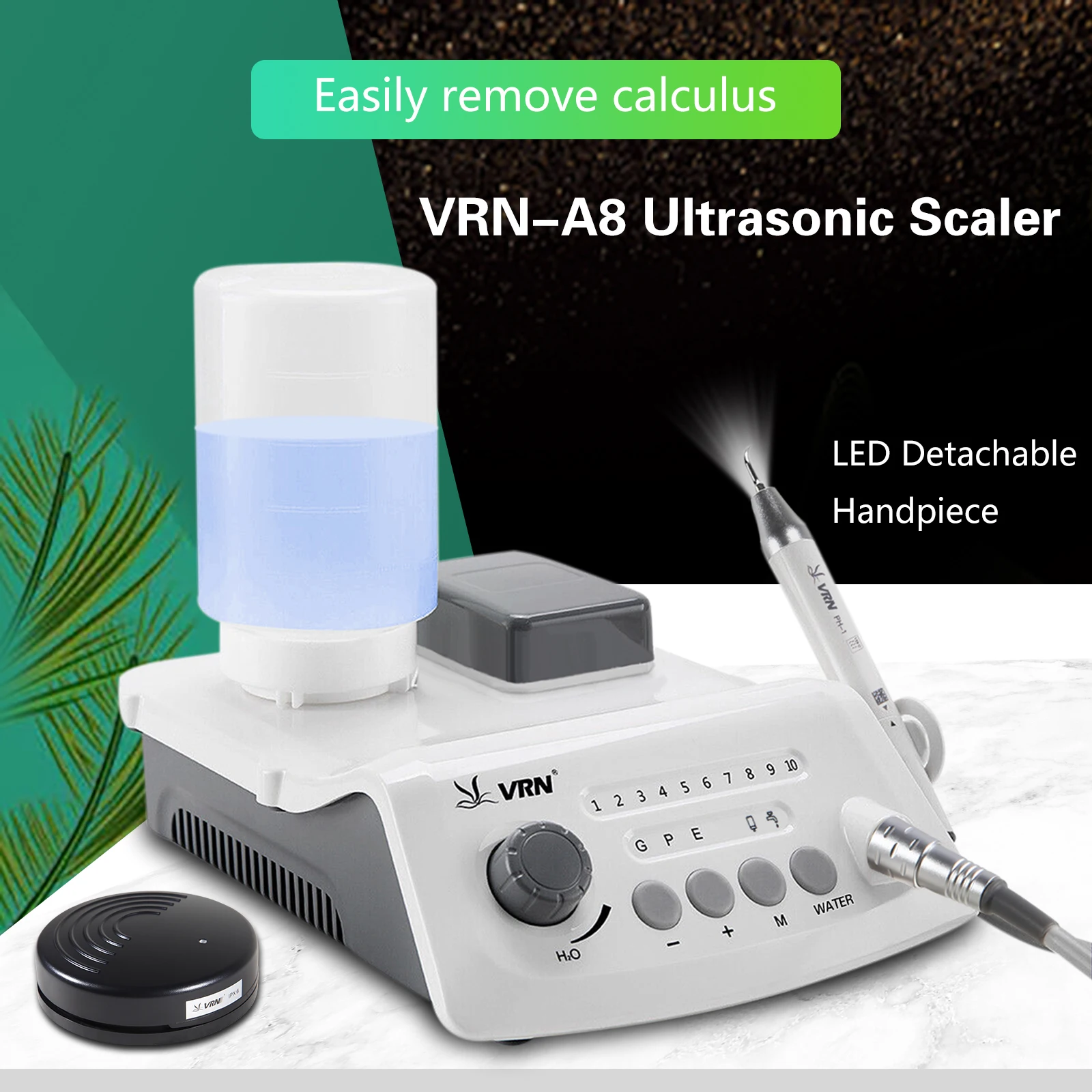 Dental Ultrasonic Piezo Scaler LED Detachable Handpiece Fit VRN EMS/ Woodpecker / Dentistry Auto-water Supply System 1000ML