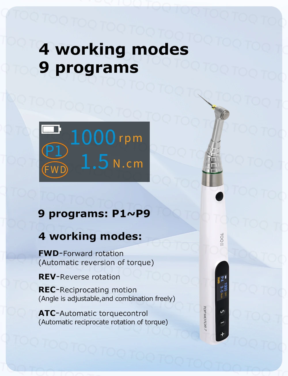 Dental Wireless Endo Motor & Apex Locator with 16: 1 Reduction Contra Angle and Auto Start & Stop New Technical Tool Endodontic
