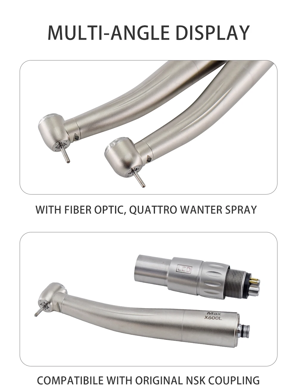 Dental Air turbine handpiece With Optic Fiber X600L/X700L high speed hand piece for dentist repair