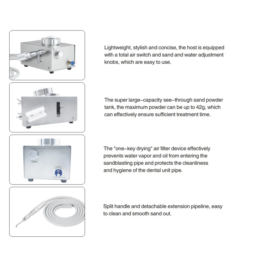 JUMTOP Dental Air Polisher Teeth Cleaning Sandblasting Scaler Machine