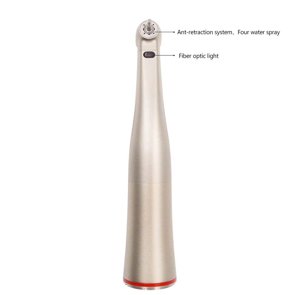 JUMTOP Dental 1:5 Contra Angle Handpiece Fiber Optic Increasing Push Button Ceramic Bearing Internal 4 Way Spray Contra Angle