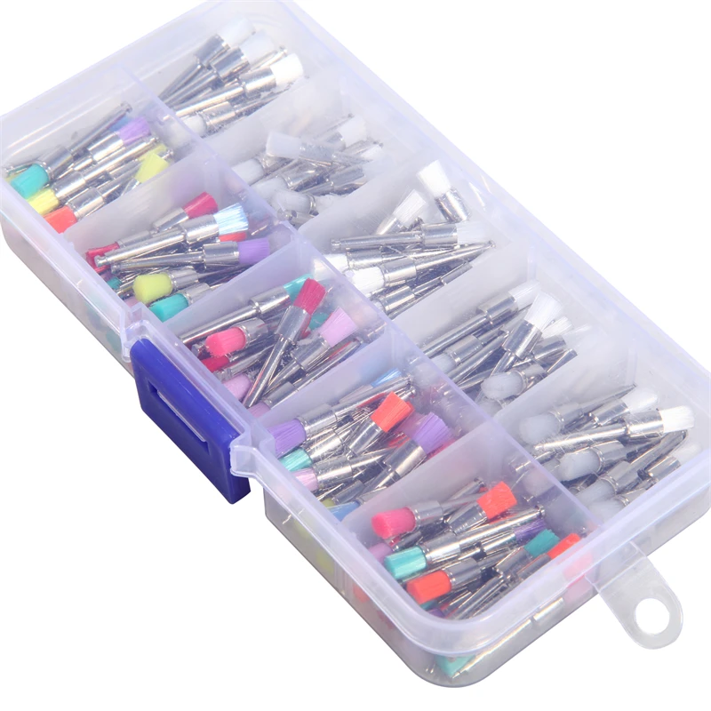 200Pcs/Pack Dental Polishing Brush Polisher Brushes Kits /Polish Cups Dentistry Teeth Latch Type Mixed Color