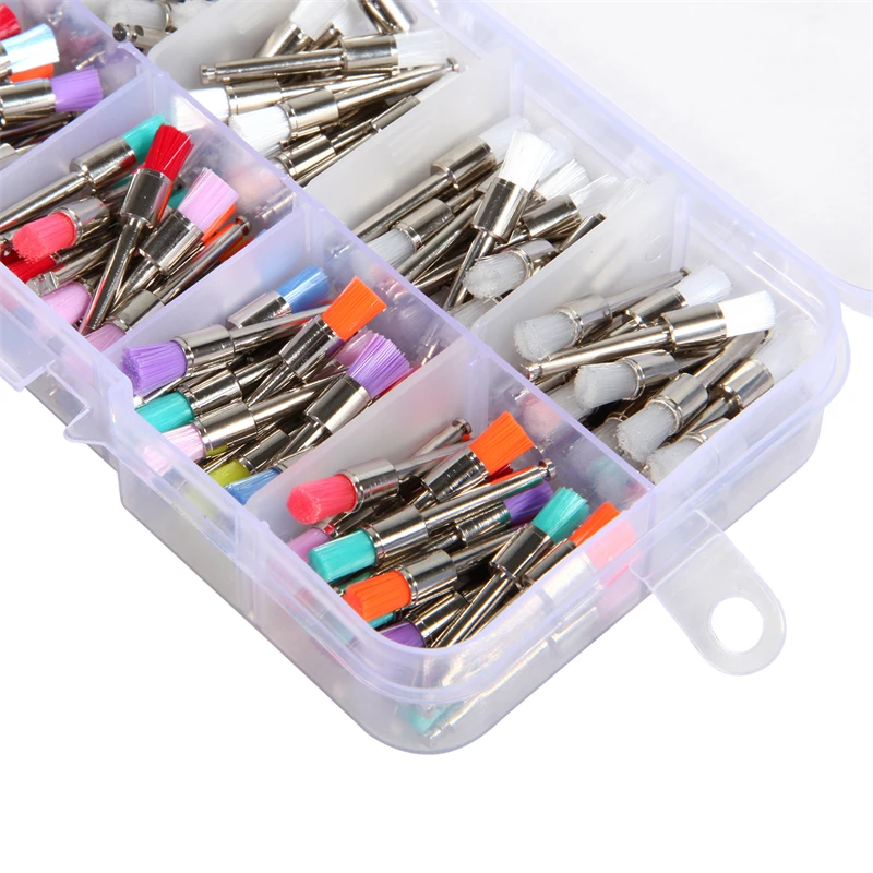 200Pcs/Pack Dental Polishing Brush Polisher Brushes Kits /Polish Cups Dentistry Teeth Latch Type Mixed Color