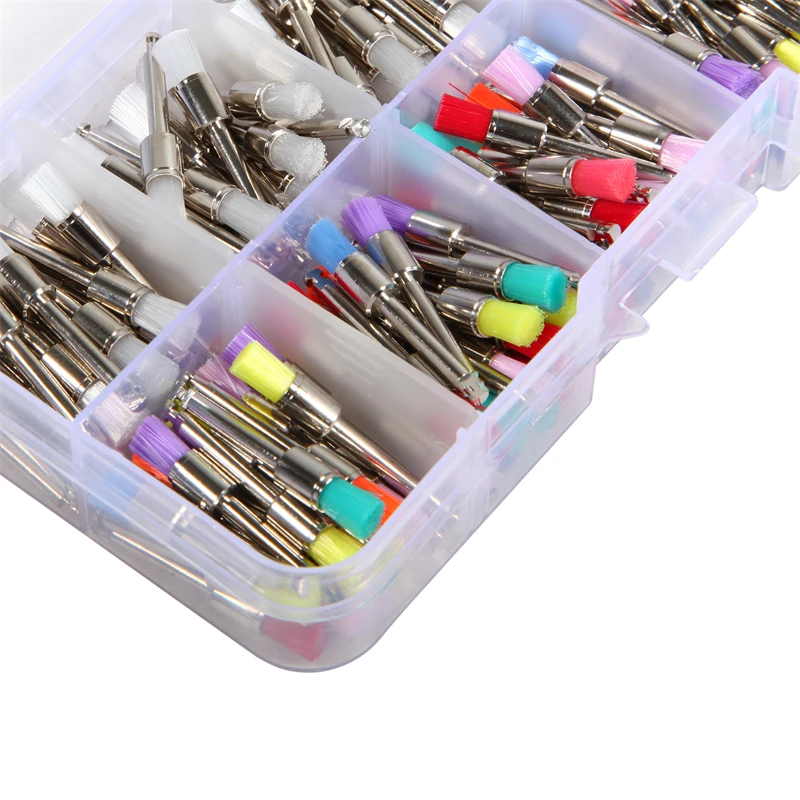200Pcs/Pack Dental Polishing Brush Polisher Brushes Kits /Polish Cups Dentistry Teeth Latch Type Mixed Color