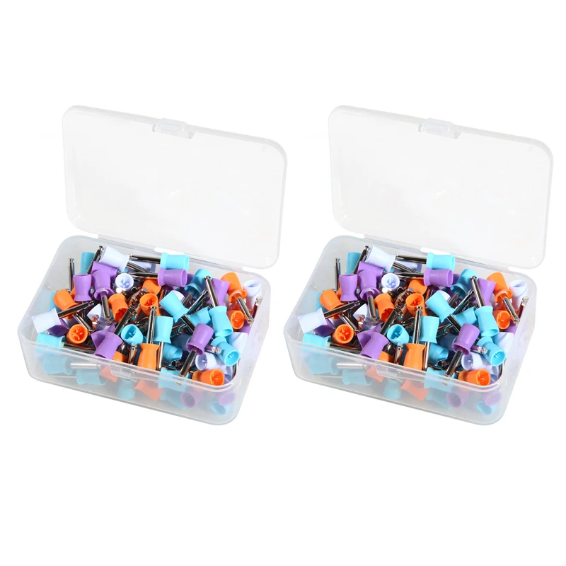 200Pcs/Pack Dental Polishing Brush Polisher Brushes Kits /Polish Cups Dentistry Teeth Latch Type Mixed Color