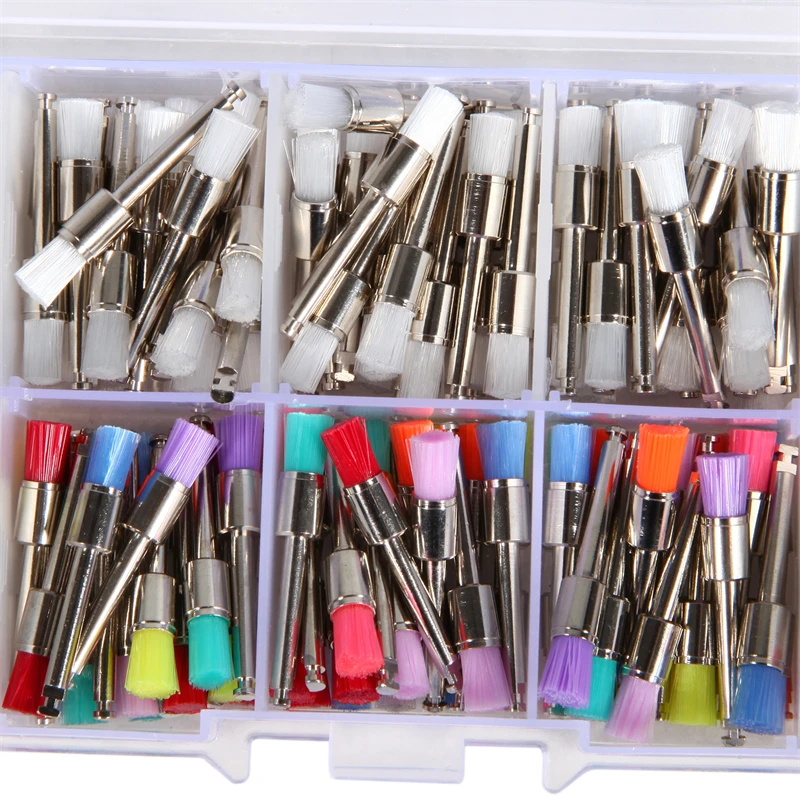 200Pcs/Pack Dental Polishing Brush Polisher Brushes Kits /Polish Cups Dentistry Teeth Latch Type Mixed Color
