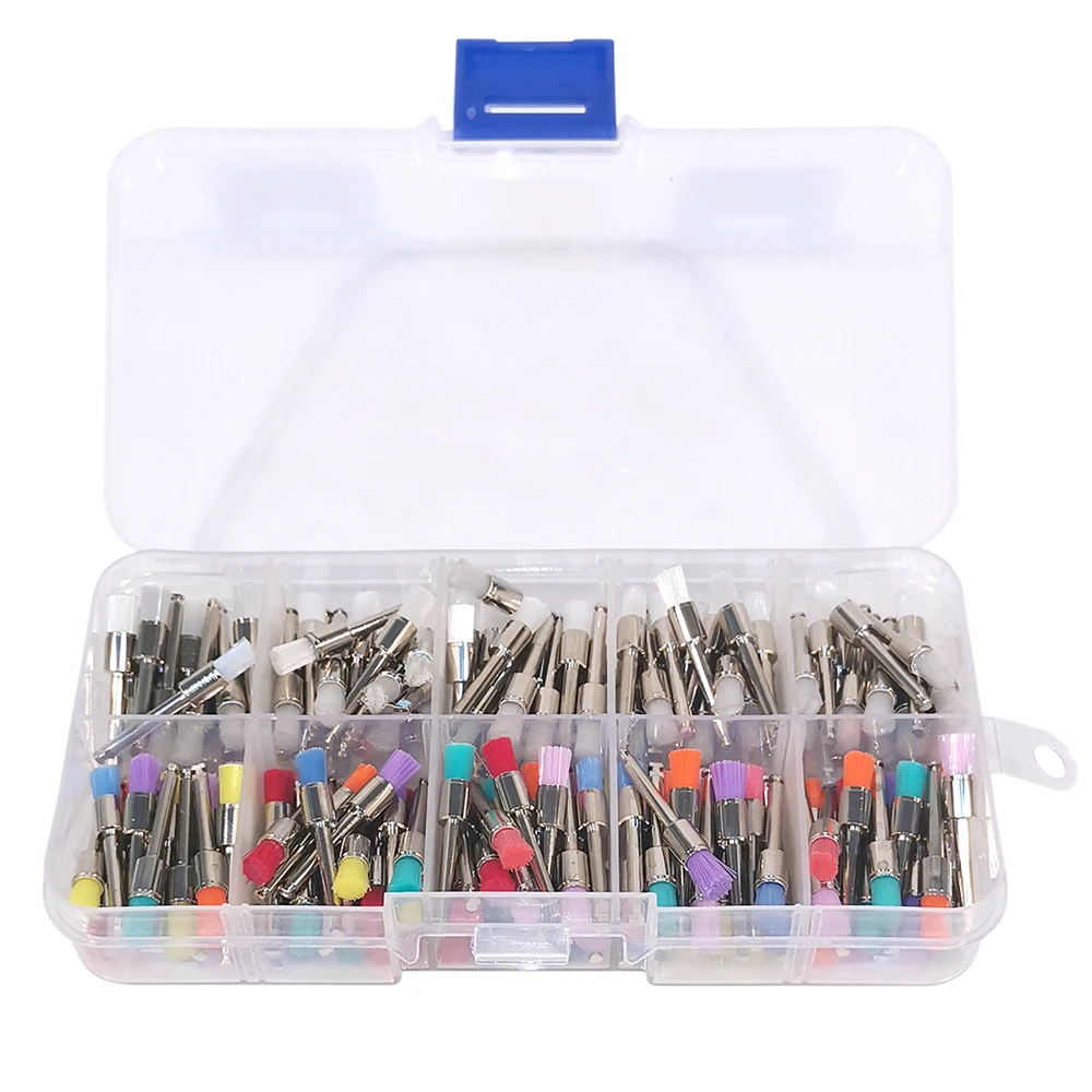 200Pcs/Pack Dental Polishing Brush Polisher Brushes Kits /Polish Cups Dentistry Teeth Latch Type Mixed Color