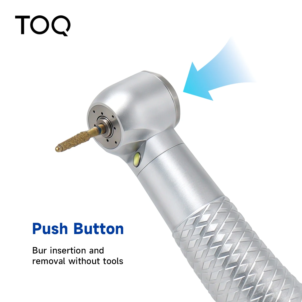 TOQ Dental High‑Speed Handpiece With Self‑powered E‑Generator LED Light Air Turbine Push Button Triple Water Spray 2 Holes