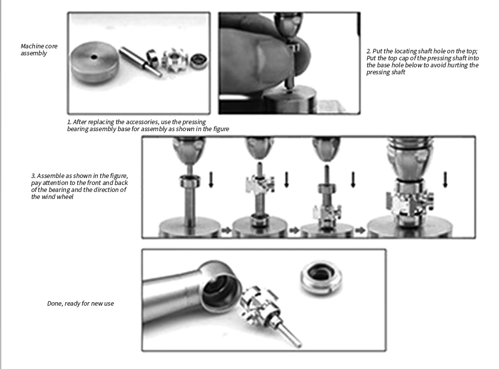 Dental Professional Tool Handpiece Repair Tool Bearing Removal Chuck Standard Torque Mini Lab Repair Kit Air Turbine