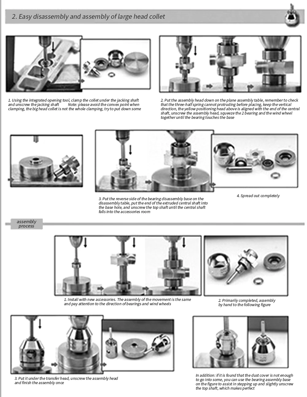 Dental Professional Tool Handpiece Repair Tool Bearing Removal Chuck Standard Torque Mini Lab Repair Kit Air Turbine