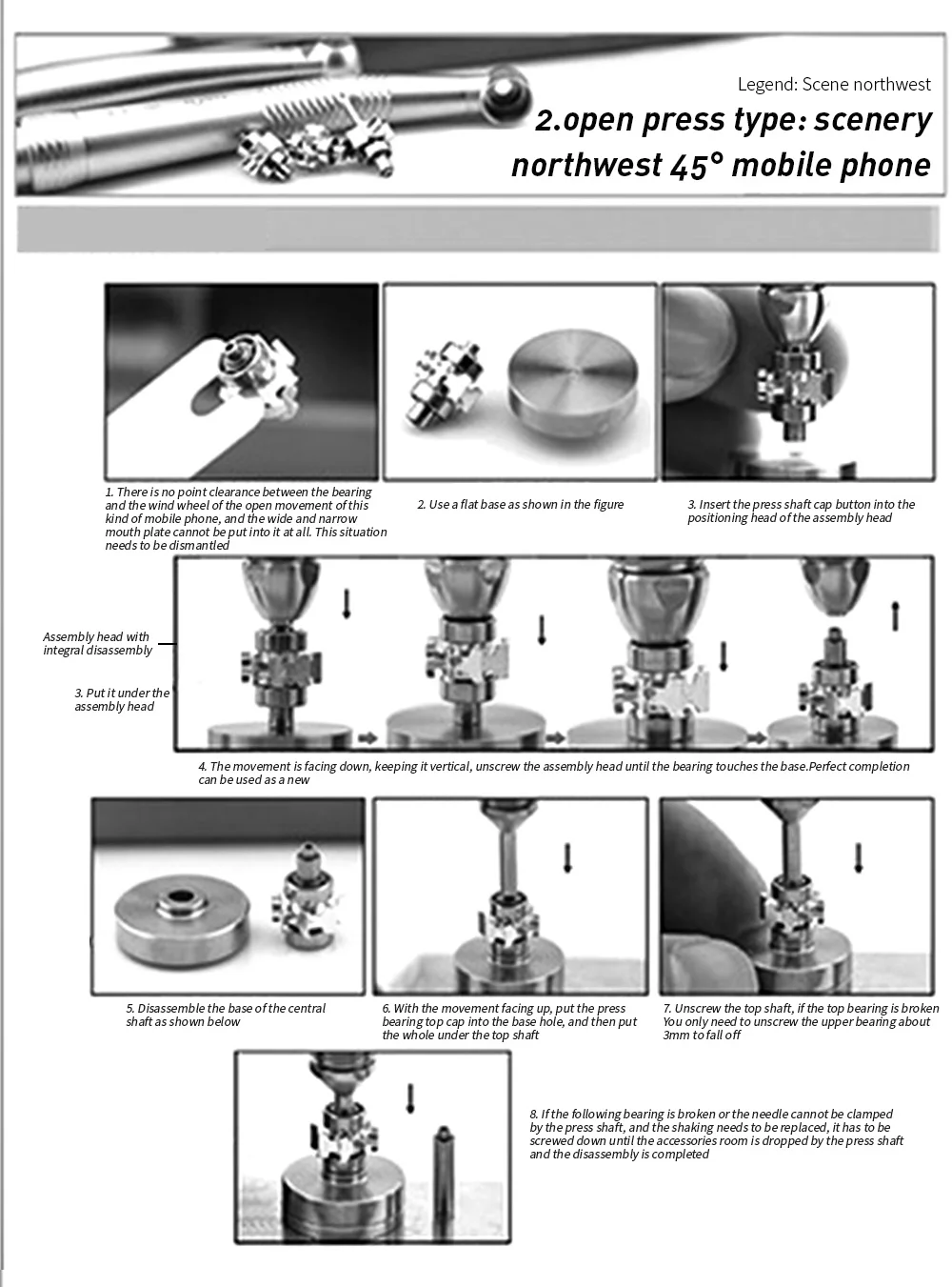 Dental Professional Tool Handpiece Repair Tool Bearing Removal Chuck Standard Torque Mini Lab Repair Kit Air Turbine