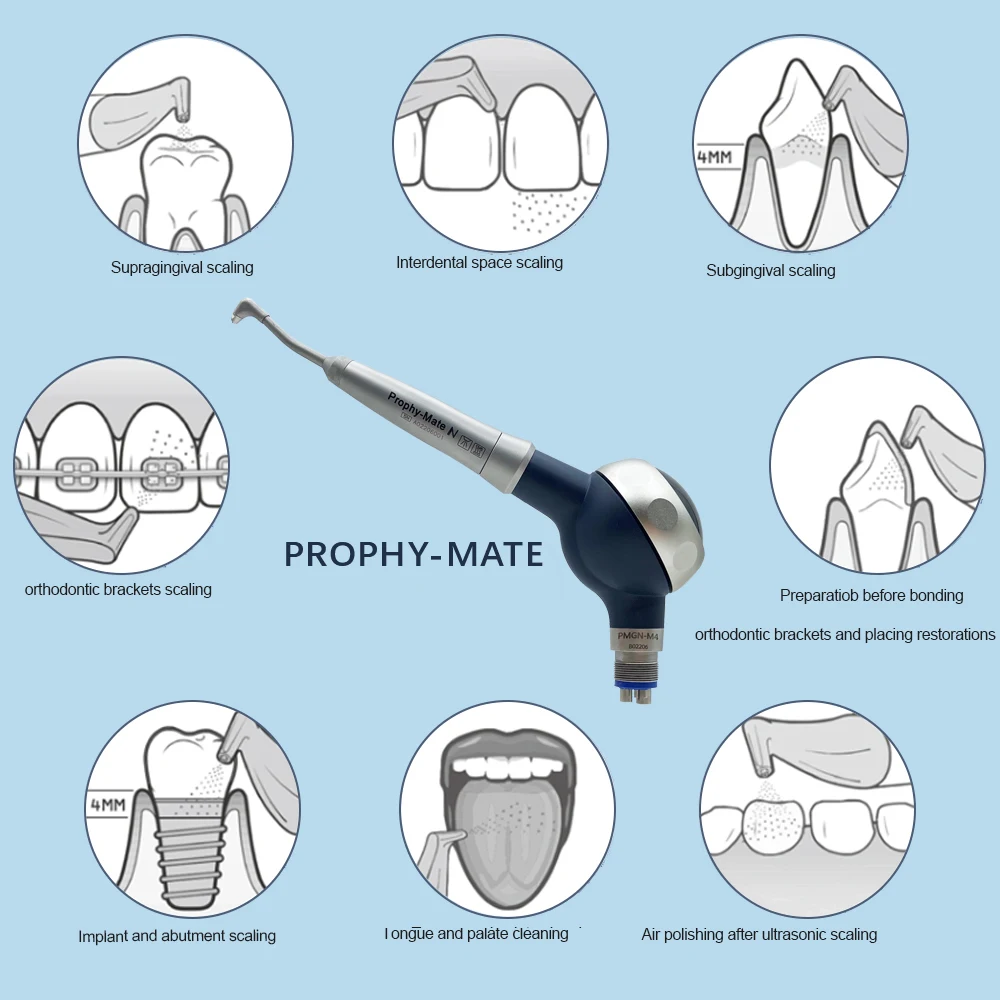JUMTOP Dental Air Water Polisher Air Powder Spray Sandblaster Oral Hygiene Tooth Cleaning Whitening Polishing Tools