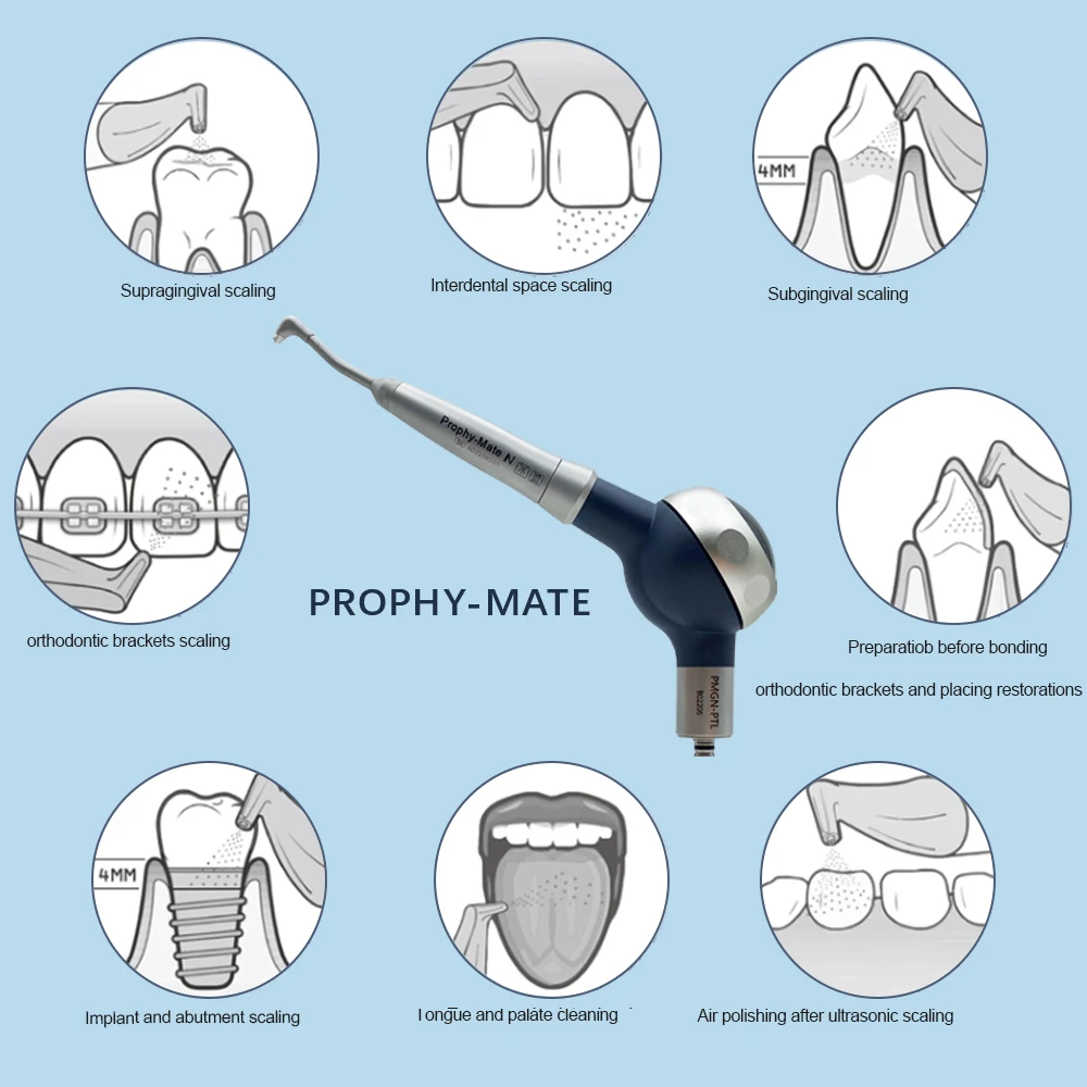 JUMTOP Dental Air Water Polisher Air Powder Spray Sandblaster Oral Hygiene Tooth Cleaning Whitening Polishing Tools