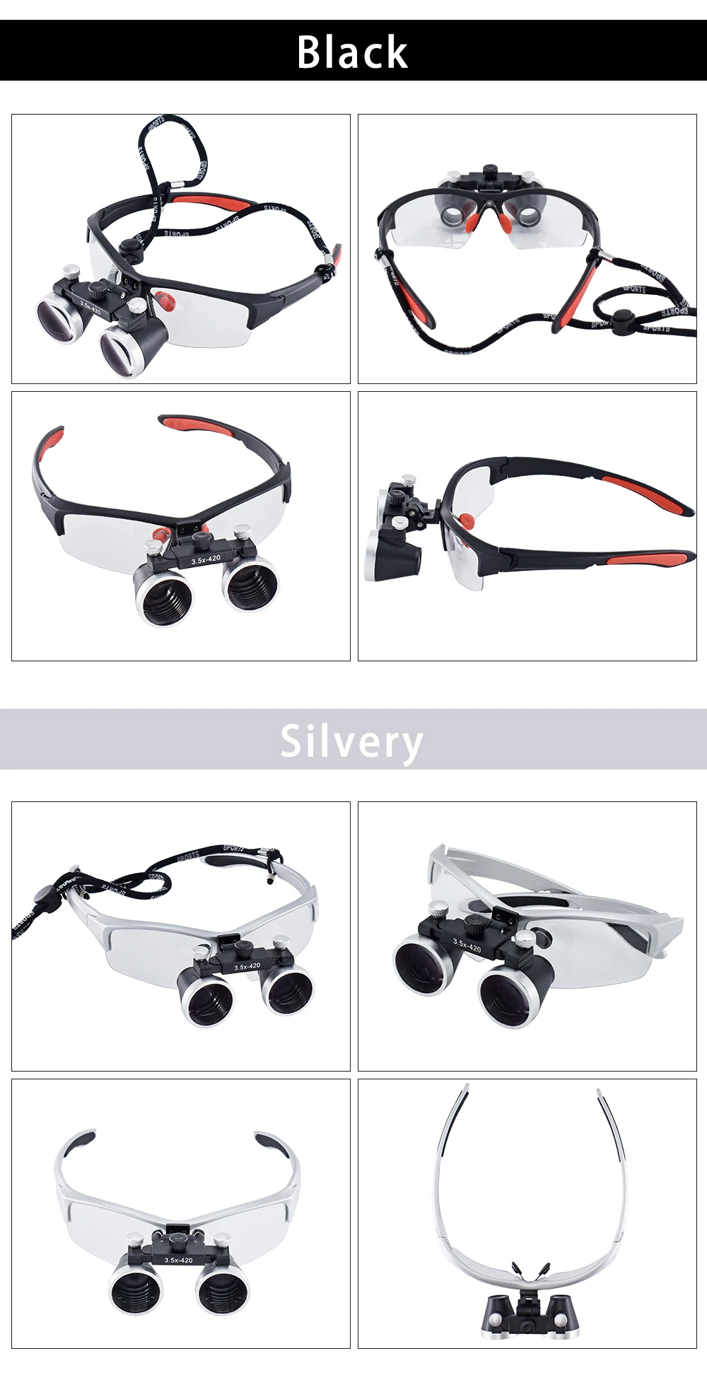 3.5X/2.5X Magnification Binocular Dental Loupe Surgery Surgical Magnifier Medical Operation Loupes