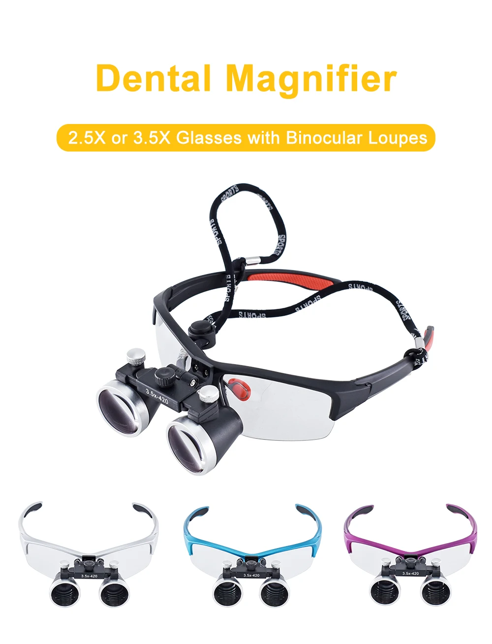 3.5X/2.5X Magnification Binocular Dental Loupe Surgery Surgical Magnifier Medical Operation Loupes