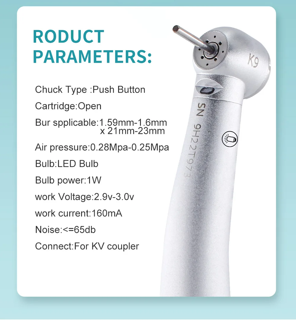 Dentist M900L Fiber Optic LED High Speed Air Turbine Handpiec Handpiece For Kavo Quick Coupling Super Powerful Tool