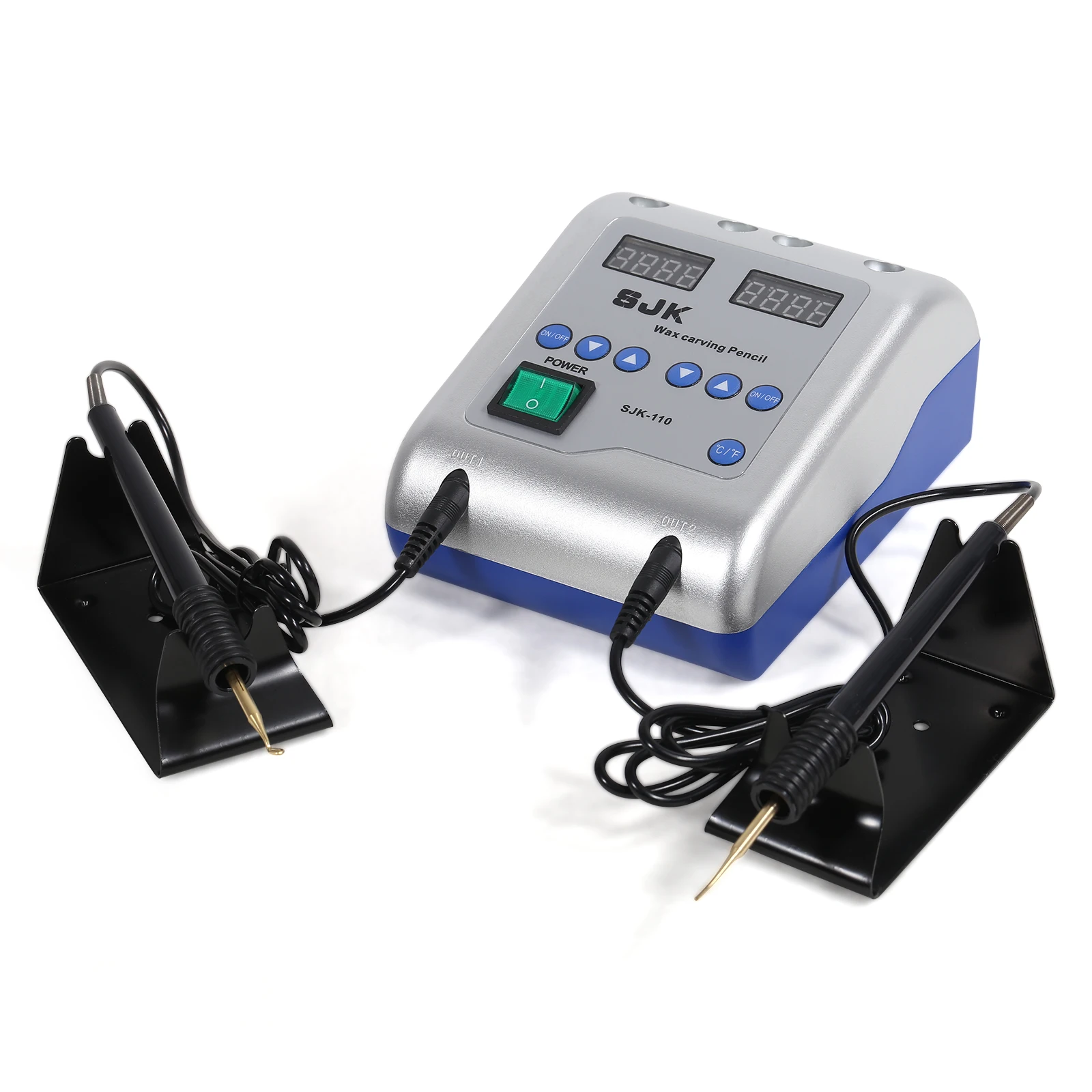 Dental Lab Electric handle wax carving heater kit include 6 Wax Tips+2 Pens Pot
