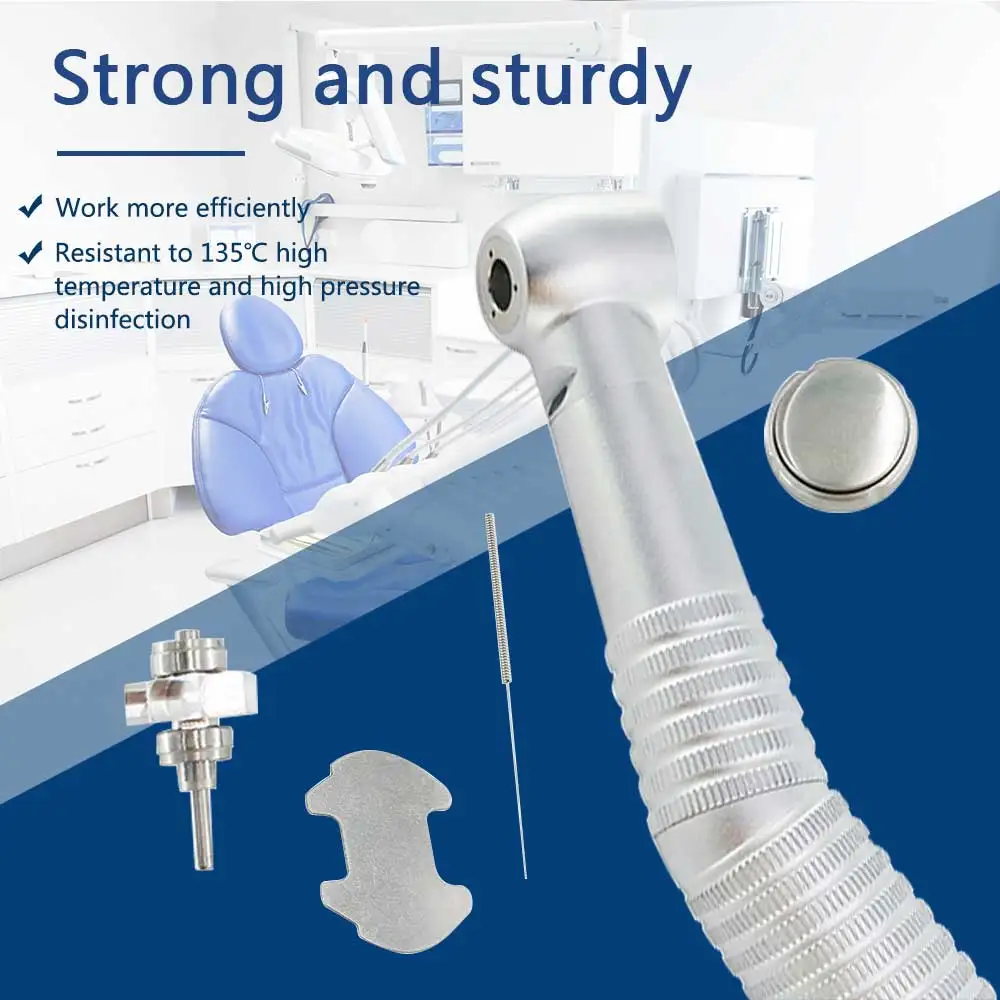 Dental Fiber Optic Handpiece LED Standard Head Turbine Fit KV Quick Coupling