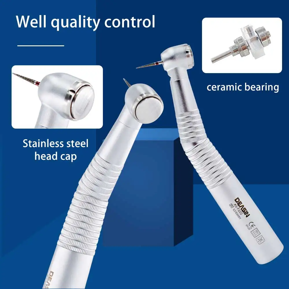 Dental Fiber Optic Handpiece LED Standard Head Turbine Fit KV Quick Coupling