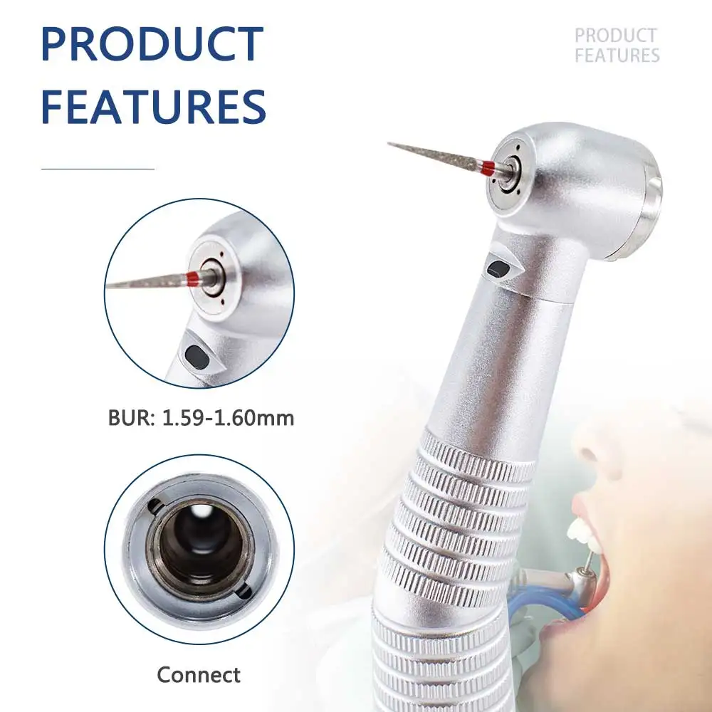 Dental Fiber Optic Handpiece LED Standard Head Turbine Fit KV Quick Coupling