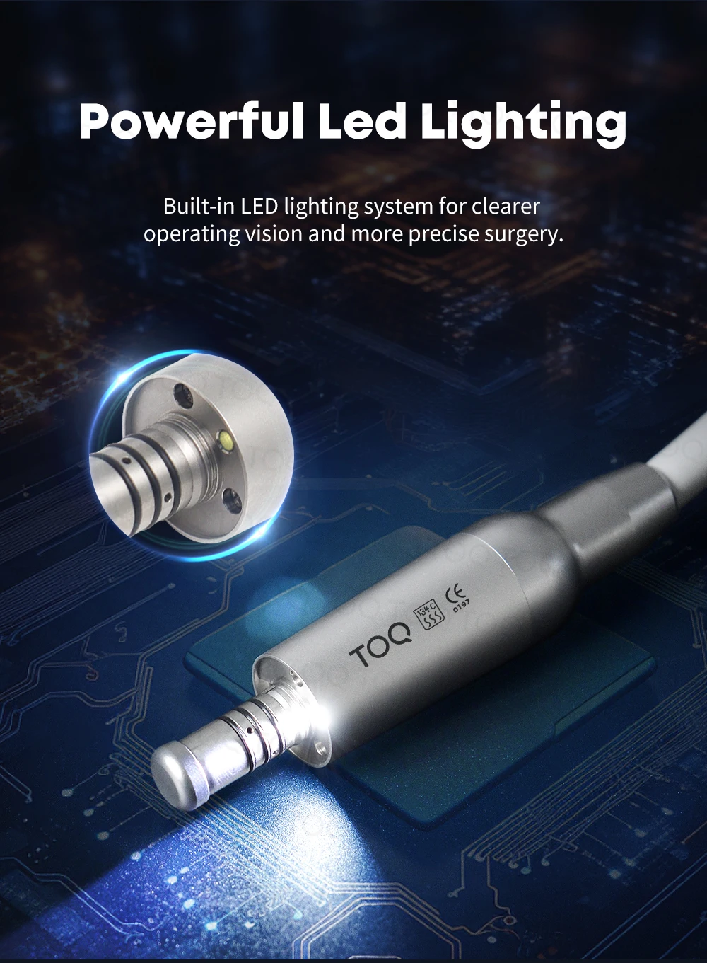TOQ Dentist Low&High Speed Dental TOP LED Fiber Optic Brushless Electric Micromotor Handpiece Set Fit To E Type 1:5/4:1/1:1
