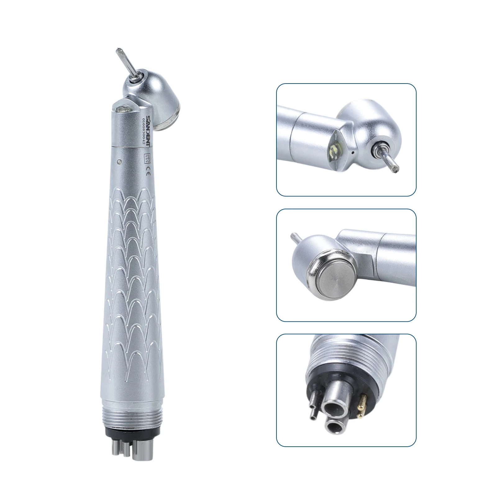 Sandent Dental LED E-generator High Speed Handpiece Kit Standard/Large/45 Degree Head 6 to 4 Converter