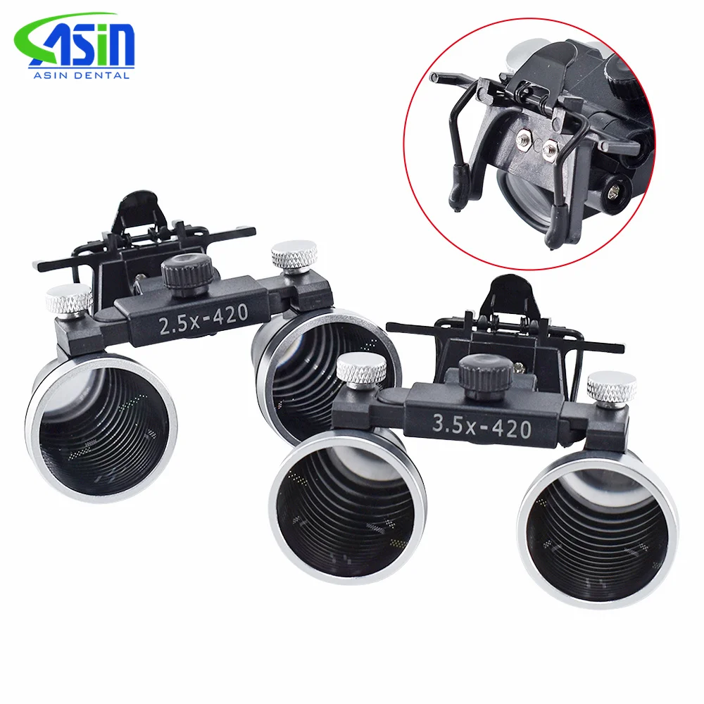 DEASIN Binocular Dental Loupes 2.5X 3.5X Optical Lens With Clip Adjustable Magnifying Glass for Medical Oral ENT Surgery Lupa
