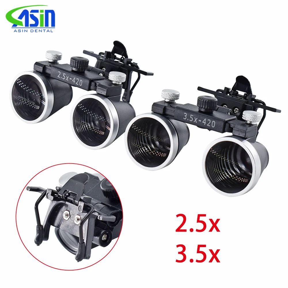 DEASIN Binocular Dental Loupes 2.5X 3.5X Optical Lens With Clip Adjustable Magnifying Glass for Medical Oral ENT Surgery Lupa