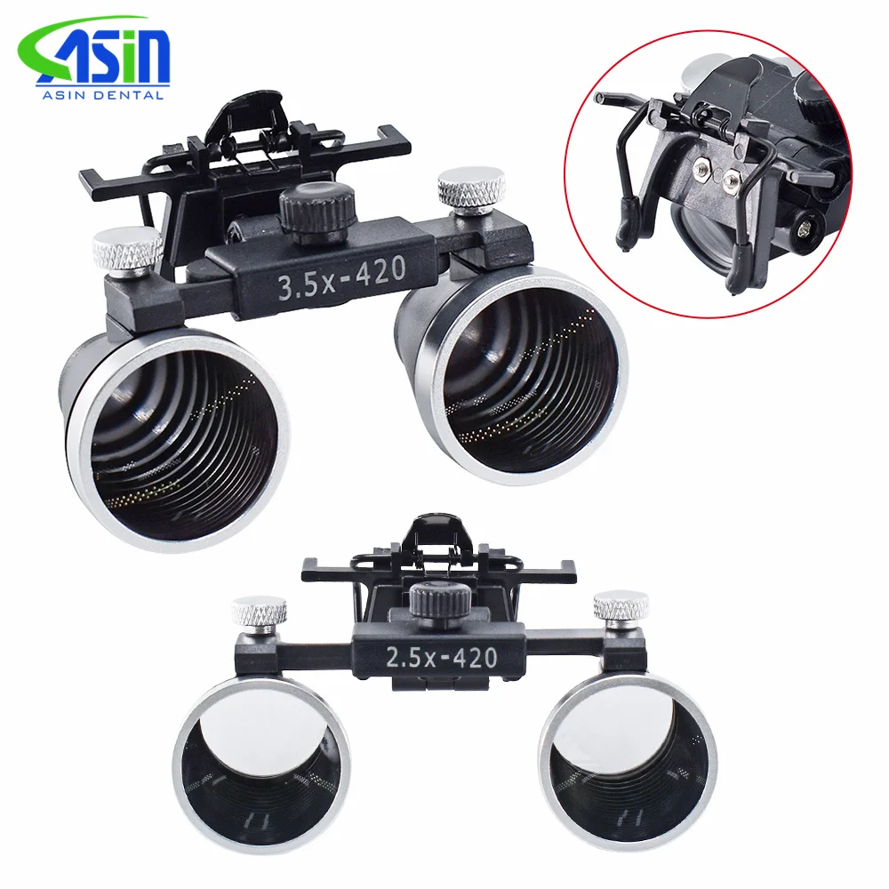 DEASIN Binocular Dental Loupes 2.5X 3.5X Optical Lens With Clip Adjustable Magnifying Glass for Medical Oral ENT Surgery Lupa