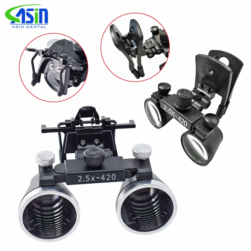 DEASIN Binocular Dental Loupes 2.5X 3.5X Optical Lens With Clip Adjustable Magnifying Glass for Medical Oral ENT Surgery Lupa