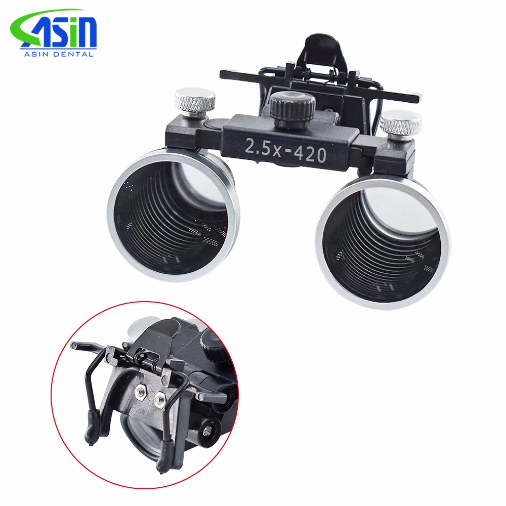 DEASIN Binocular Dental Loupes 2.5X 3.5X Optical Lens With Clip Adjustable Magnifying Glass for Medical Oral ENT Surgery Lupa