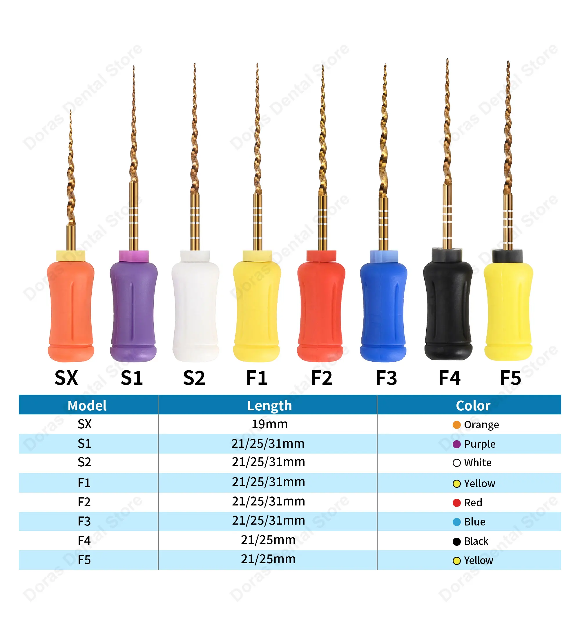 Dental Tools Gold Flexible Files Hand Endo Rotary Files Golden Endodontic Files 21/25mm NITI Endo Titanium Instrument Dentistry