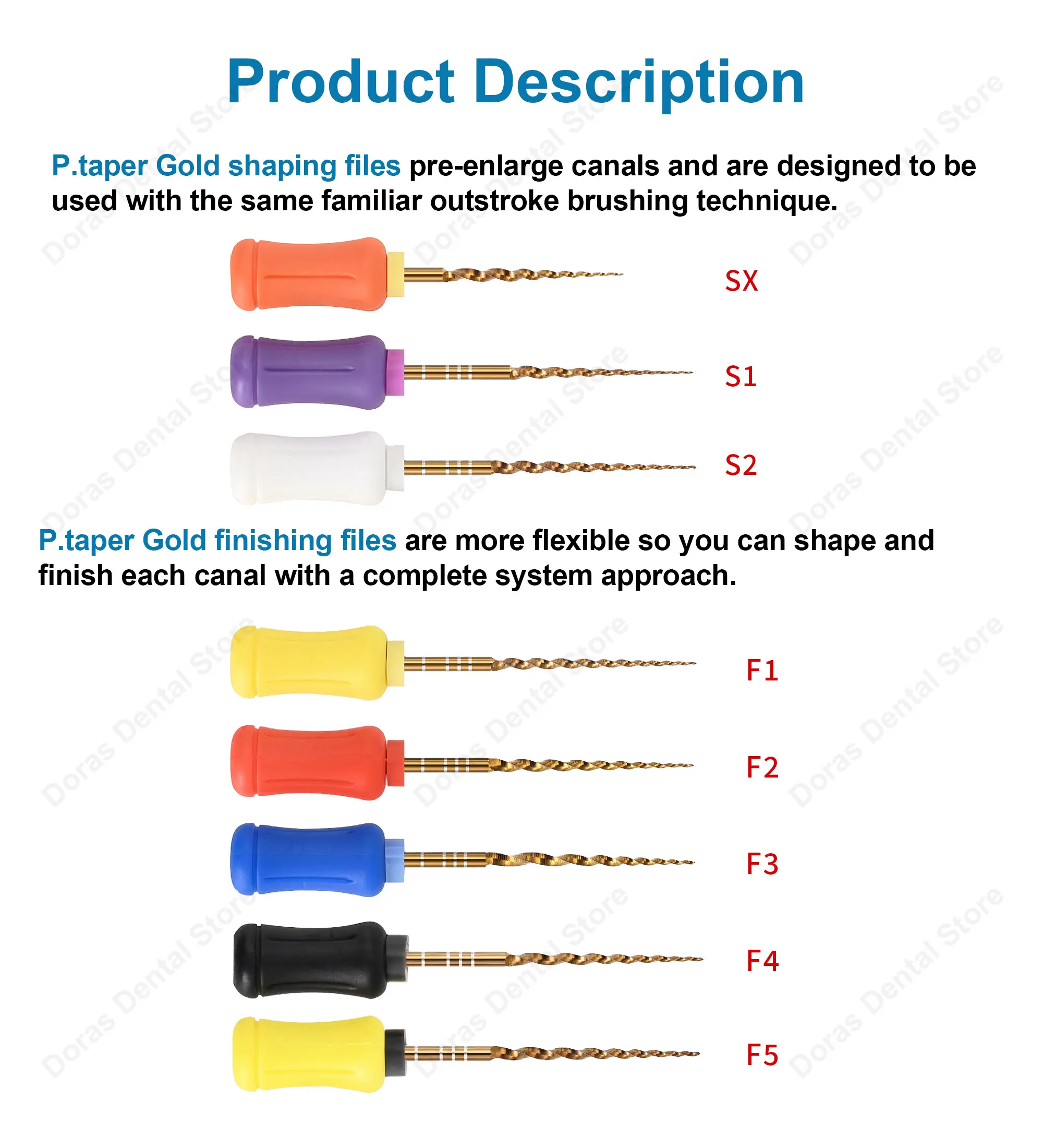Dental Tools Gold Flexible Files Hand Endo Rotary Files Golden Endodontic Files 21/25mm NITI Endo Titanium Instrument Dentistry