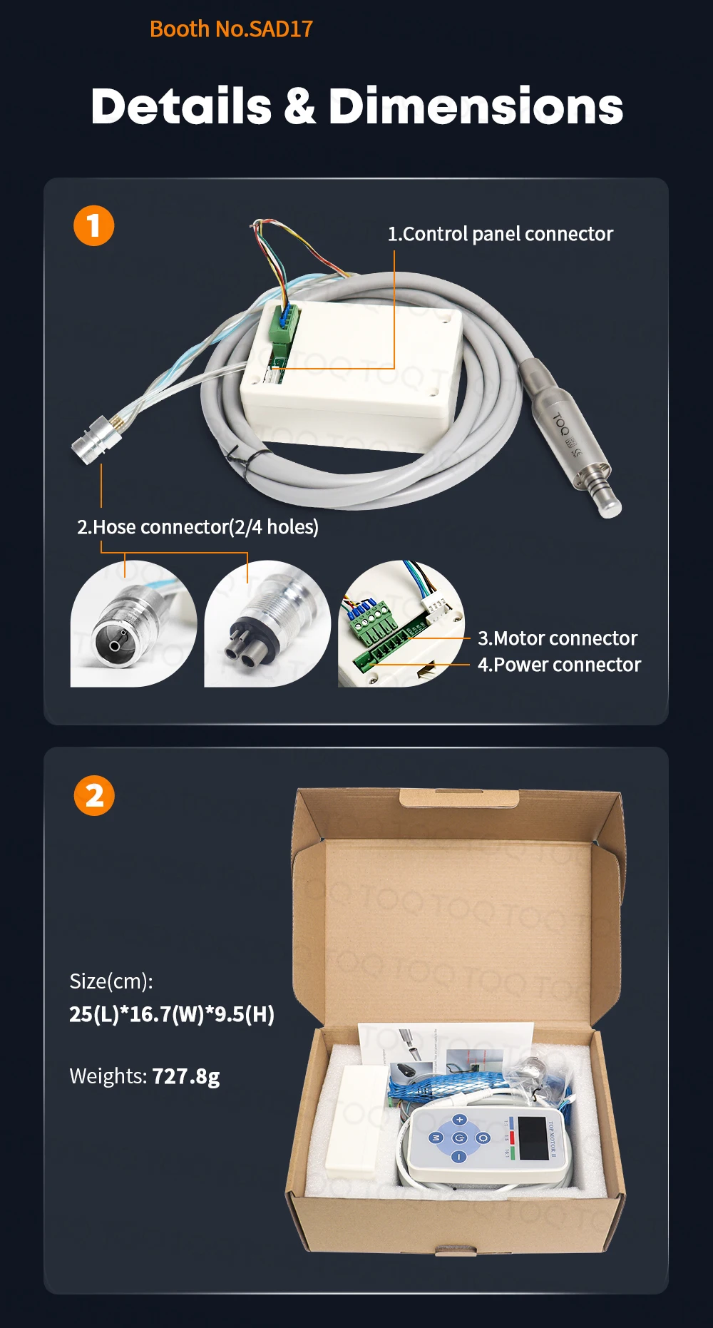 Dental Brushless Electric Motor with Internal Water Spray and LED Connector Portable Micromotor for Fiber Optic 1:1 1:5 4:1 16:1