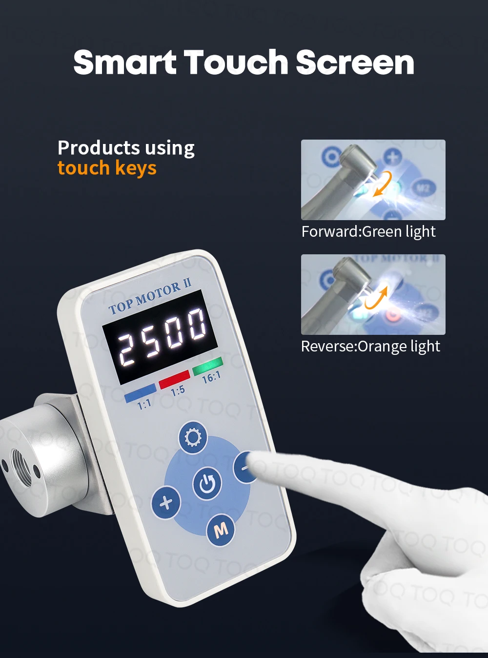 Dental Brushless Electric Motor with Internal Water Spray and LED Connector Portable Micromotor for Fiber Optic 1:1 1:5 4:1 16:1