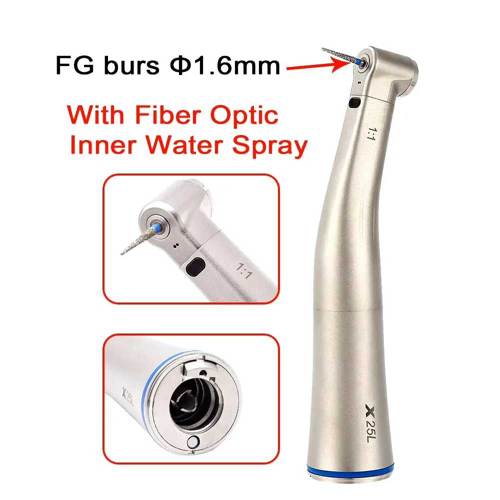 Straight Contra Angle Handpiece Dental Fiber Optic Motor Contra Angle Dental Low Speed Handpiece 1:1/1:5/20:1 Air Turbine