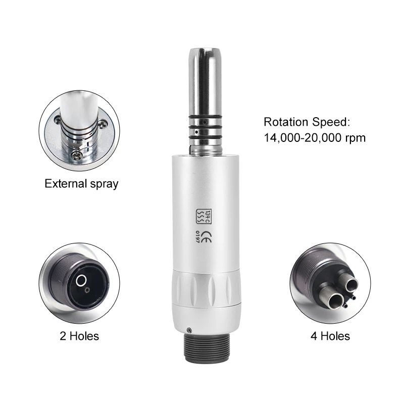 Dental 1:1 Ratio Inner Internal Water Air Motor E-type Low Speed Handpiece 2 Hole and 4 Holes
