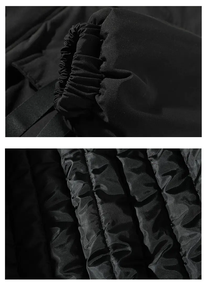New Ribbons Pockets Winter Jacket Men Thick Hip Hop Streetwear Parka Men Coats Casual Padded Men's Jackets Male Clothing US Size