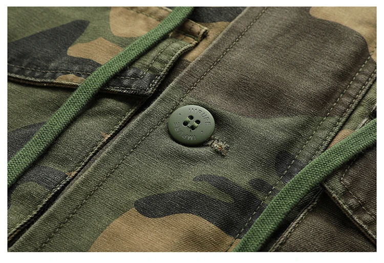 New autumn and winter American retro heavy padded jacket military style tough guy pocket tooling coat windbreaker