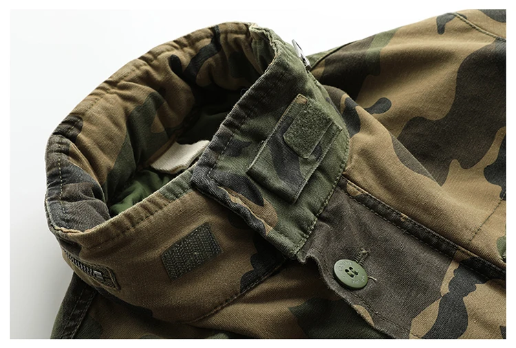 New autumn and winter American retro heavy padded jacket military style tough guy pocket tooling coat windbreaker