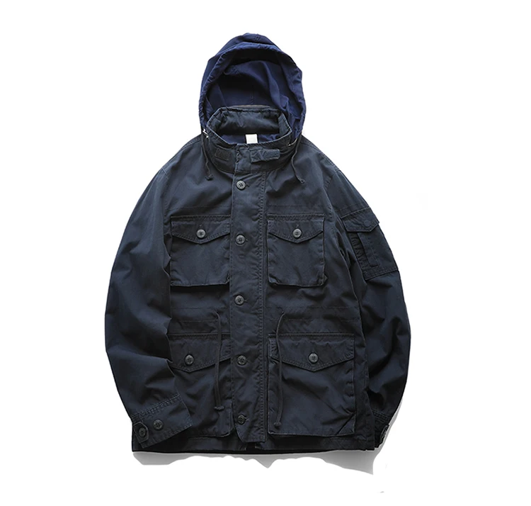 New autumn and winter American retro heavy padded jacket military style tough guy pocket tooling coat windbreaker