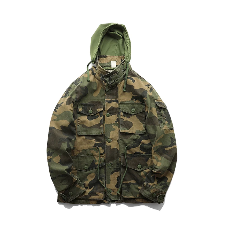 New autumn and winter American retro heavy padded jacket military style tough guy pocket tooling coat windbreaker