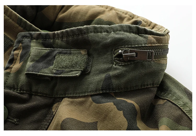 New autumn and winter American retro heavy padded jacket military style tough guy pocket tooling coat windbreaker