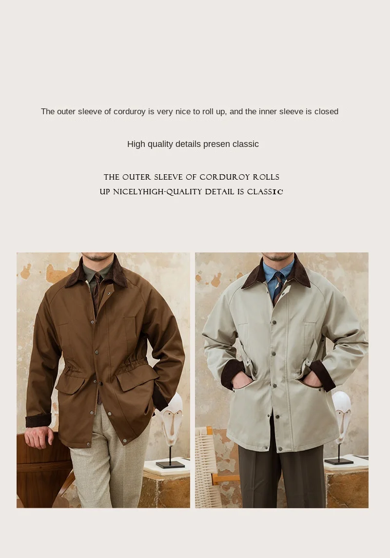 Deer Sanxian Business Retro Outdoor Waist Hunting Wear Windproof Jacket Men's British All-match Waterproof Fashion Jacket