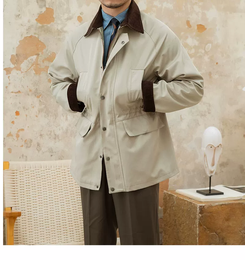 Deer Sanxian Business Retro Outdoor Waist Hunting Wear Windproof Jacket Men's British All-match Waterproof Fashion Jacket