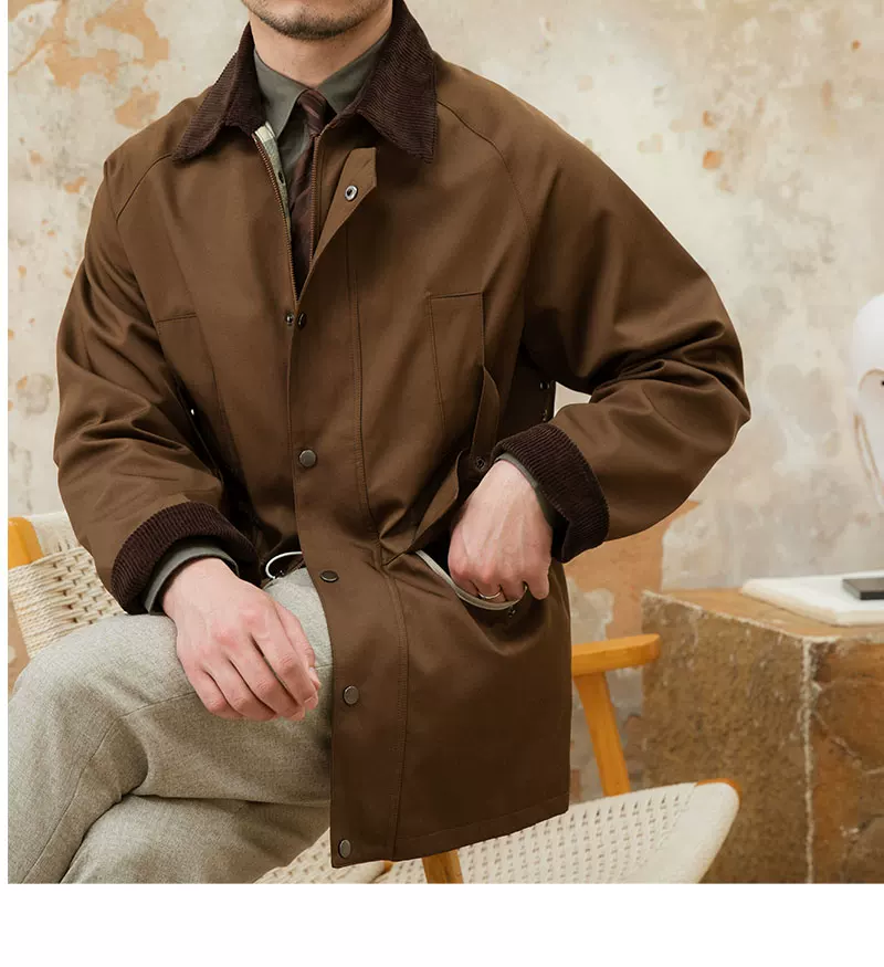 Deer Sanxian Business Retro Outdoor Waist Hunting Wear Windproof Jacket Men's British All-match Waterproof Fashion Jacket