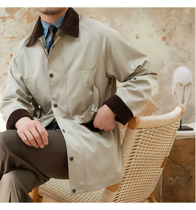 Deer Sanxian Business Retro Outdoor Waist Hunting Wear Windproof Jacket Men's British All-match Waterproof Fashion Jacket