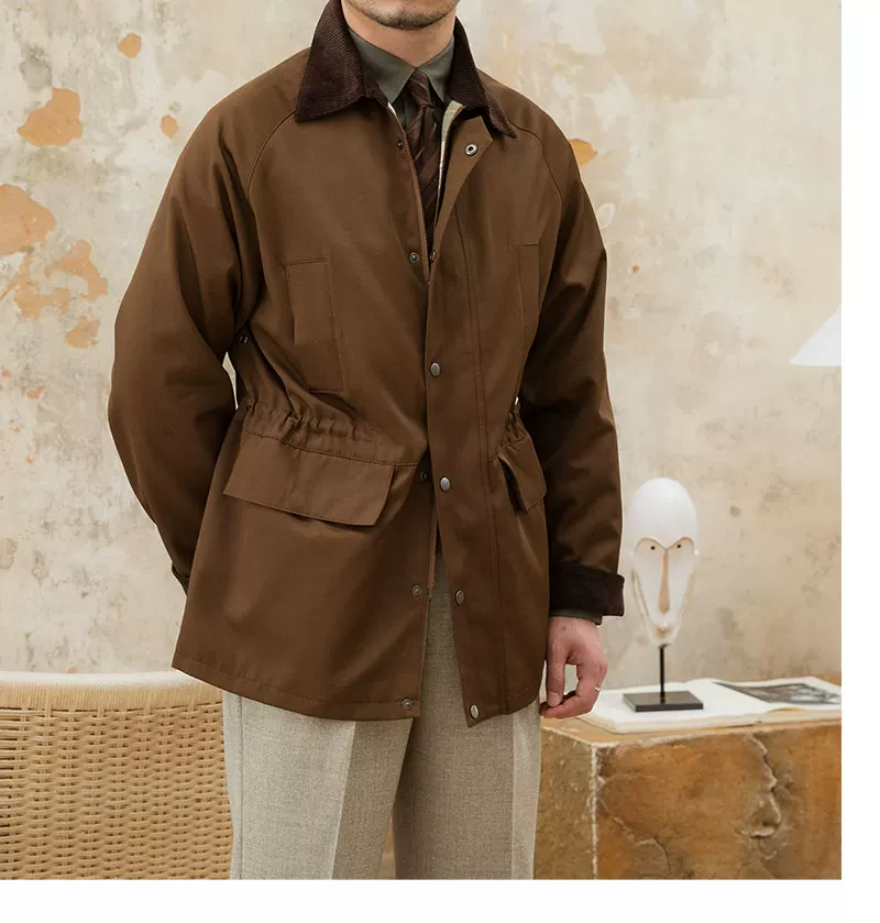 Deer Sanxian Business Retro Outdoor Waist Hunting Wear Windproof Jacket Men's British All-match Waterproof Fashion Jacket