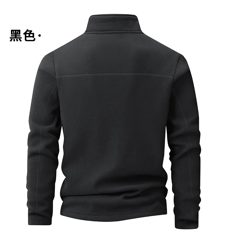 Plus Velvet Sweater Men's L-9XL Large Size Winter Polar Fleece Stand-up Collar Half-zipper Long-sleeved Solid Color Coat Promo